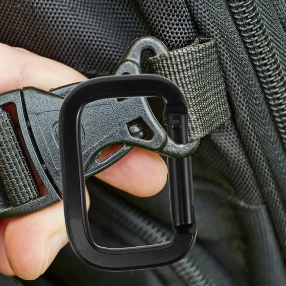 HINTRMENT 10Pcs Heavy Duty D Rings Square Belt Clip for Hiking and Climbing