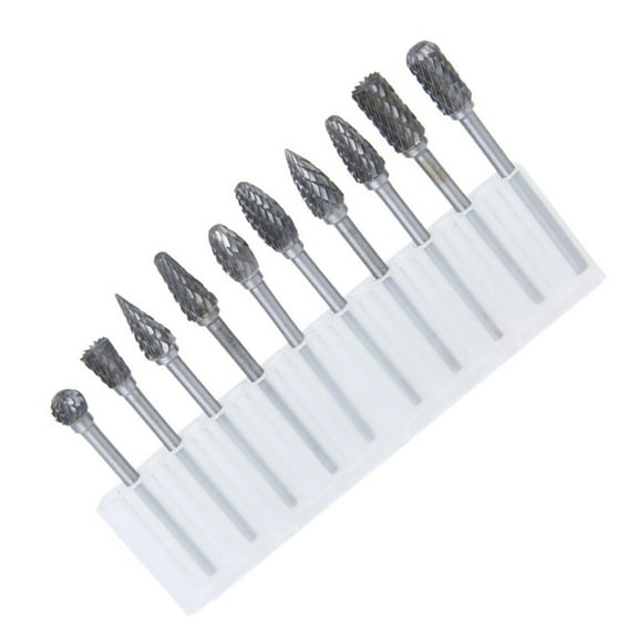 HINTRMENT 10Pcs Inverted Cone Tungsten Steel End Bit for Rotary Grinding Bits Metalworking