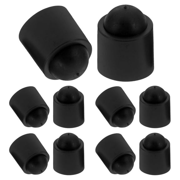 HINTRMENT 10Pcs Pool Tip Protector Cylindrical Rubber Black for Play and Transport