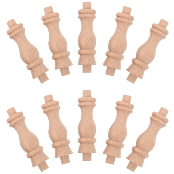 HINTRMENT 10Pcs Wood Baluster for Furniture 6.2x1.8x1.8in