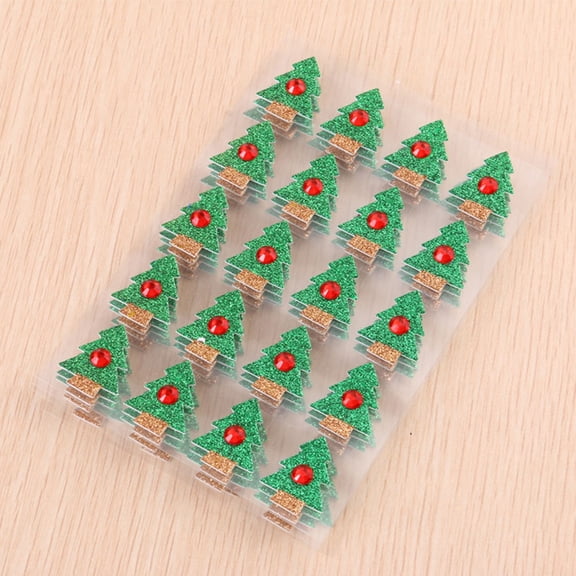 HINTRMENT 10Set 5.3x3.5x0.2in Christmas Tree Sticker Hand Book Stickers for Scrapbooking Party Wall Decals