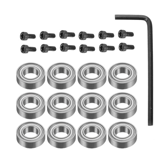 HINTRMENT 12 Pieces Silver Mounted Bearings for Router Bits and Tool Maintenance