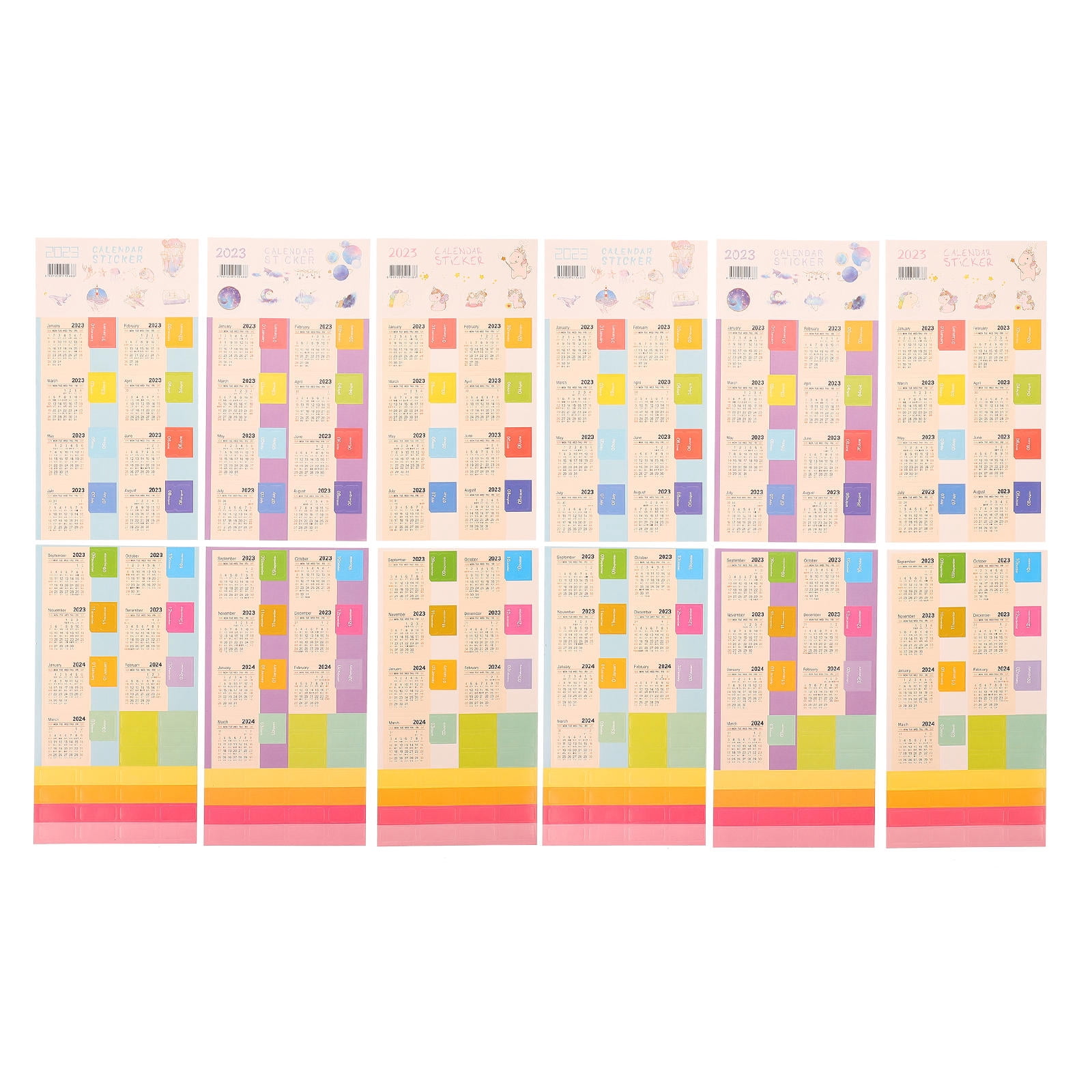 HINTRMENT 12 Sets Classification Label Stickers Calendar Page Stickers ...
