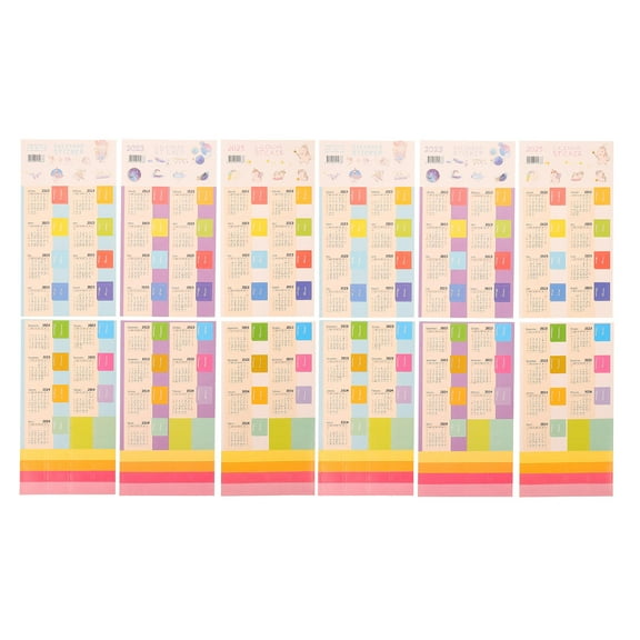 HINTRMENT 12 Sets Classification Label Stickers Calendar Page Stickers Purple Background 8.25X4.52X0.04in