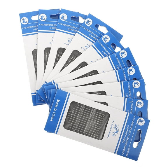 HINTRMENT 120Pcs Sewing Items for People with Poor Eyesight in Silver Long and Thin Design