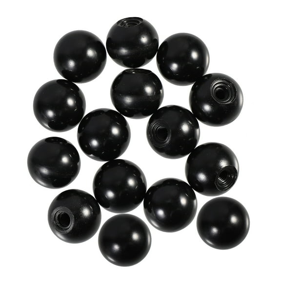 HINTRMENT 15Pcs Round Bakelite Ball Knob for Machine Tool Handle Black Easy Installation Replacement