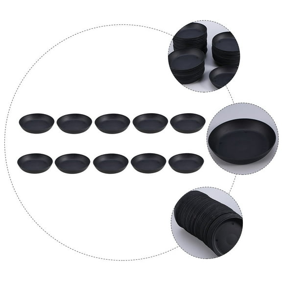 HINTRMENT 15Pcs Black Plastic Succulent Plant Pot Trays for Indoor and Outdoor Use Flower Pot Plate