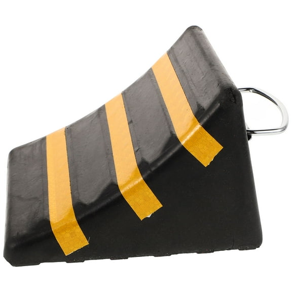 HINTRMENT 1Pack Black Rubber Triangular Wheel Chocks for Trailers in Garages and Driveways