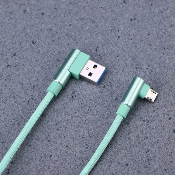 HINTRMENT 1Pack Right Angle Data Cable 100cm Green for Phone with High Charge and Sync Capability