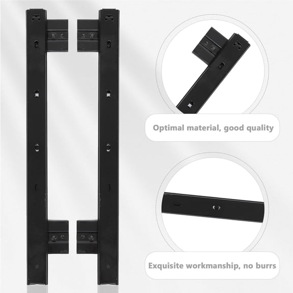 HINTRMENT Adjustable Black Keyboard Tray Slide for Office Desk Furniture with Smooth, Quiet Rails - 1 Pair