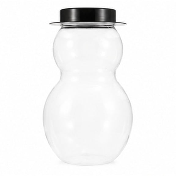 HINTRMENT 1Pc Black Plastic Nut Container Snowman Shape Food Jar for Restaurant Use