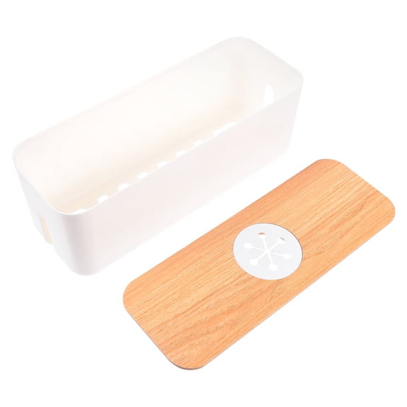 HINTRMENT 1Pc Power Line Box White for Home Office Cable Wire Storage and Socket Organization