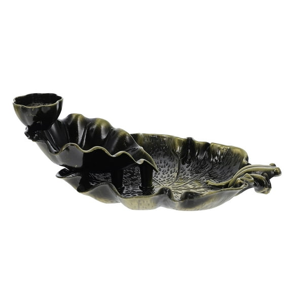 HINTRMENT 1Pc Zinc Alloy Decor Leaf Shape Backflow Burner Ideal for Colleagues Meditation Space