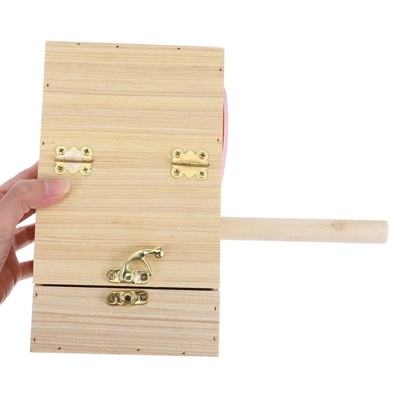 HINTRMENT 1Pcs Bird Nesting Box House Khaki Wooden for Parrots and Cockatiels