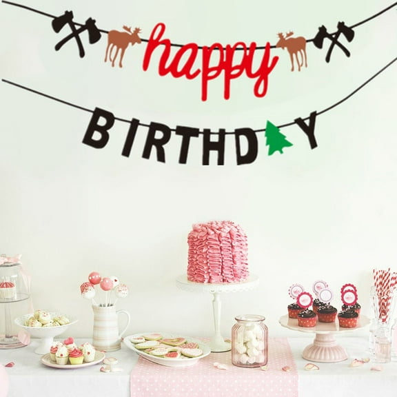 HINTRMENT 1Pcs Birthday Banner Decor Non Woven Fabrics Assorted Color 6.3X3.1X0.04In for Indoor Outdoor Use