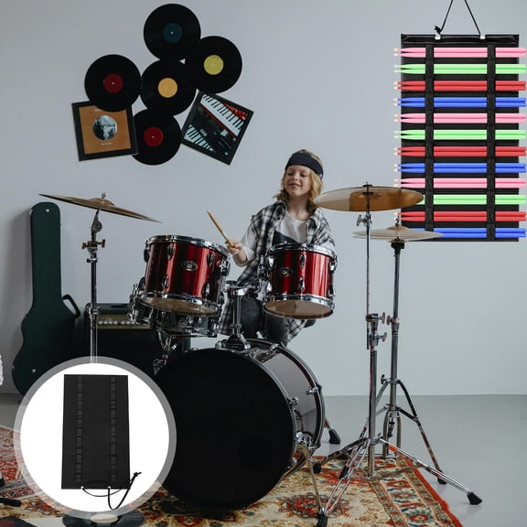 HINTRMENT 1Pcs Drumstick Rack Black Wood Display Stand for Musicians Travel