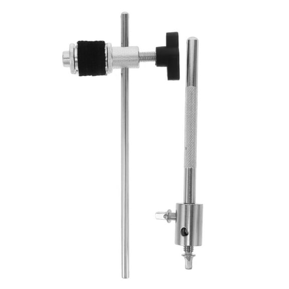 HINTRMENT 1Pcs Extended Design Cowbell Mount Silver Metal Abs 7.9x7.9x1.2in For Drummers Musicians