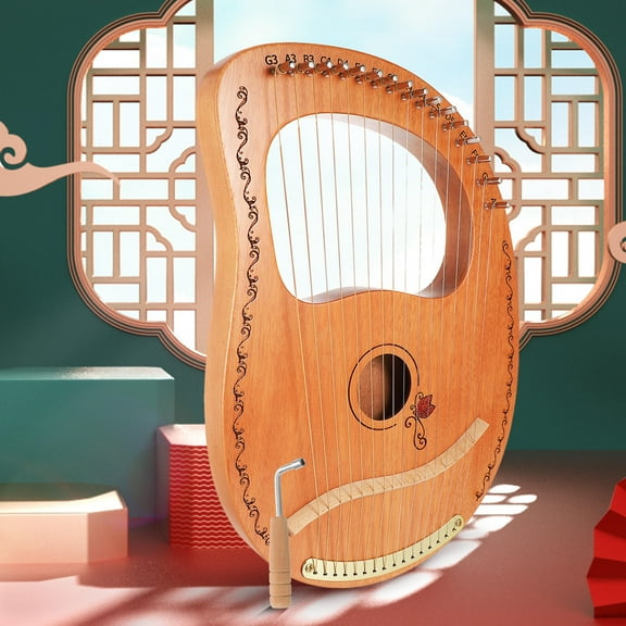 HINTRMENT 1Pcs Lyre Harp Tuning Tool for String Instruments with Steel and Wood Construction