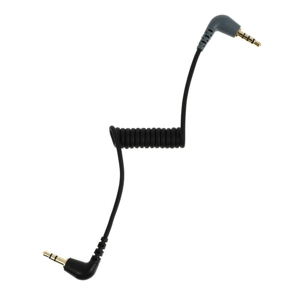 HINTRMENT 1Pcs To Trrs Adapter Cable Microphone Cord Black Pu Spring Wire Male To Male Adapter 50x3.2cm