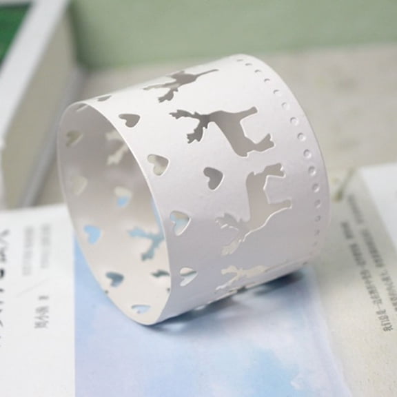 HINTRMENT 1Set Candle Holder Elk Wrought Iron Candlestick White Hollow Cylinder Retro Style Home Decor