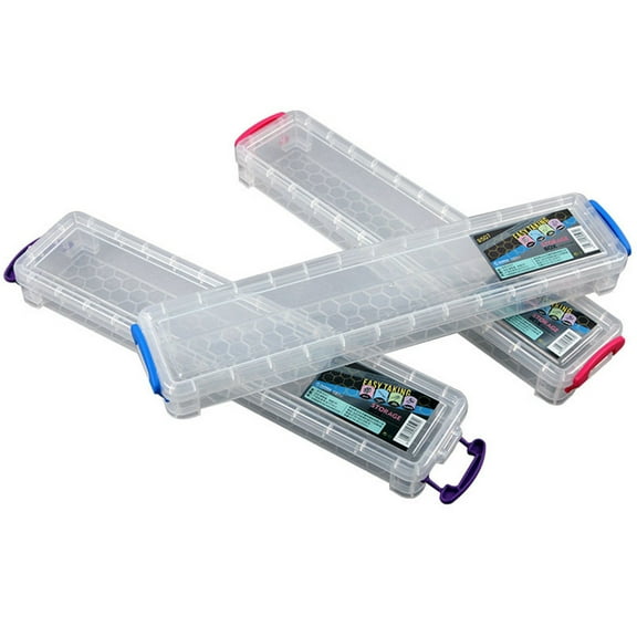 HINTRMENT 1Set Clear Plastic Box for Study and DIY Tools 14.6 x 3.15 x 1.57 in