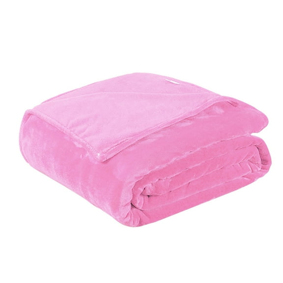 HINTRMENT 1Set Cozy Throw Blanket Pink Flannel Warm Comfortable for Bedding Winter Camping Backpacking Travelling