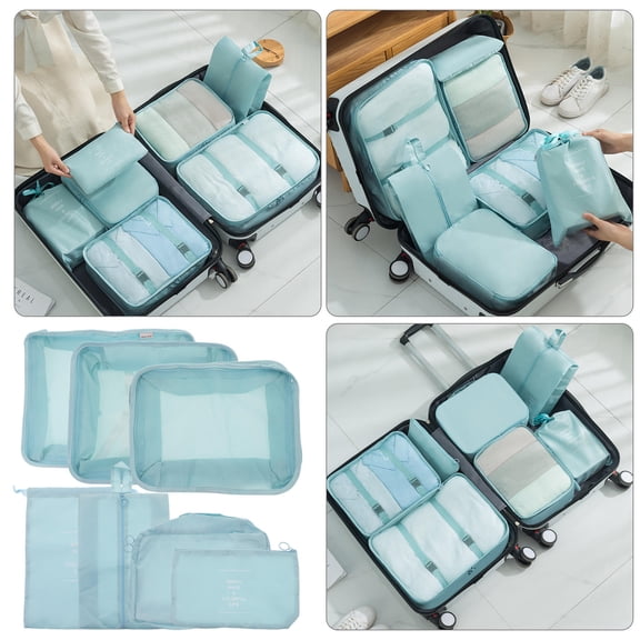 HINTRMENT 1Set Foldable Travel Packing Cubes with Mesh Lid and Handle for Efficient Luggage Storage