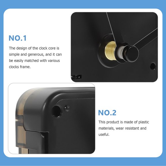 HINTRMENT 1Set High Precision Black Clock Movement Replacement Parts DIY Clock Mechanism Kit
