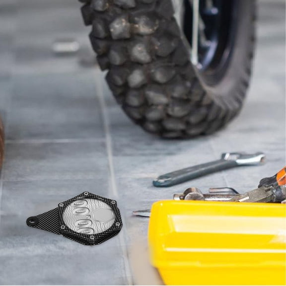 HINTRMENT 1Set Plate Black Aluminum Alloy Hexagonal For Vehicles Outdoor Use 4.92X3.54X0.39in