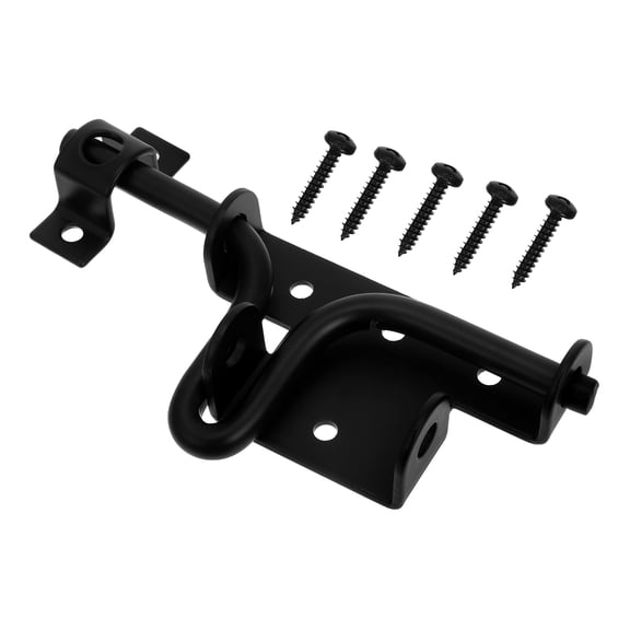 HINTRMENT 1Set Carbon Steel Black Fence Gate Lock Slide Bolt Latch for Outdoor Heavy Duty Door Hardware