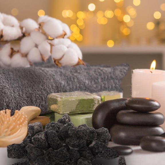 HINTRMENT 1Set Volcanic Stone Home Decors Aromatherapy Diffusion Black Irregular Shape For Home Use