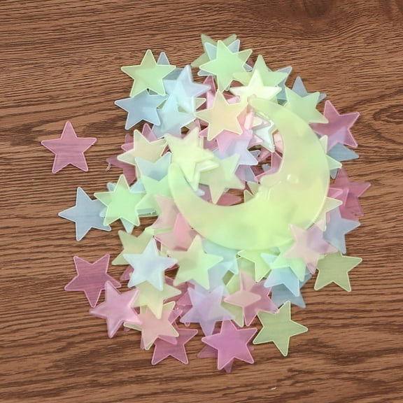 HINTRMENT 201Pcs Assorted Color Star Moon Wall Decor for Kids Bedroom Glow in The Dark