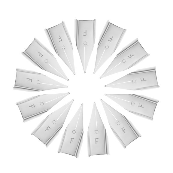 HINTRMENT 20Pcs Plated Silver Fountain Pen Replacement Nibs Durable Metal Tips for Smooth Writing