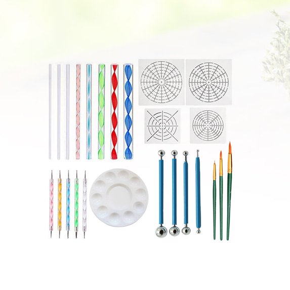 HINTRMENT 25Pcs Embossing Stylus Artists with Metal Ball End Precision Diameter Assorted Color
