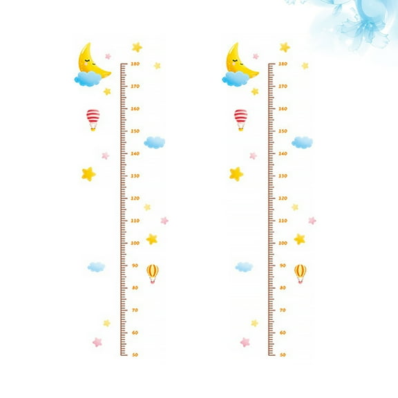 HINTRMENT 2PCS Height Chart Sticker Multi-colored PVC Wall Decal for Kids Room Decor 14.4*3.8in