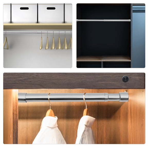 HINTRMENT 2Pcs Extendable Stainless Steel Laundry Rod Retractable Tension Pole for Closet and Window