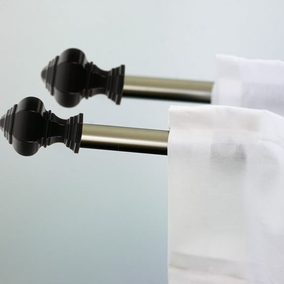 HINTRMENT 2Pcs Black Abs Plastic Curtain Rod Finial Lighthouse Shape Decorative End Cap