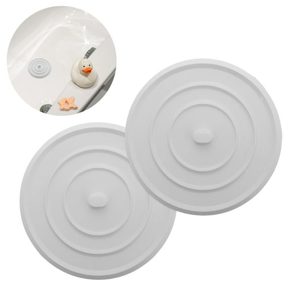 HINTRMENT 2Pcs Flat Tub Stopper Rubber Sink Drain Cover For Bathroom Use