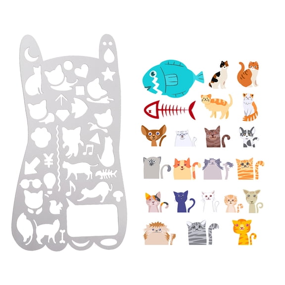 HINTRMENT 2-Pack Metal Stencil Rulers with Multiple Shapes and Hollow Design for Crafting, Painting, and Artistic Projects