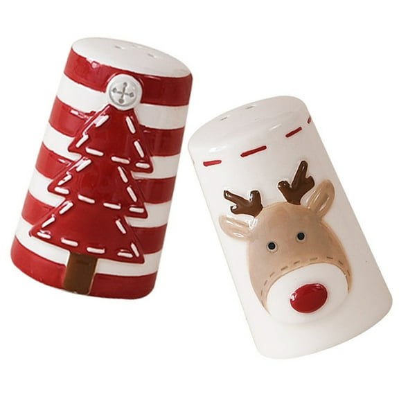 HINTRMENT Ceramic Salt and Pepper Shakers Christmas Style Assorted Colors for Kitchen
