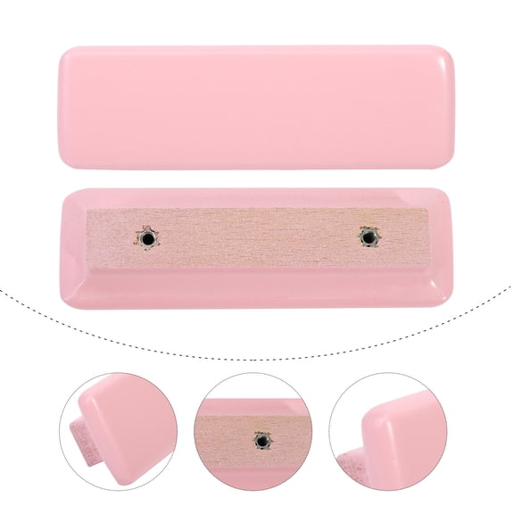 HINTRMENT 2Pcs Pink Square Wood Cabinet Door Hardware for Kitchen Decorative Drawer Pulls