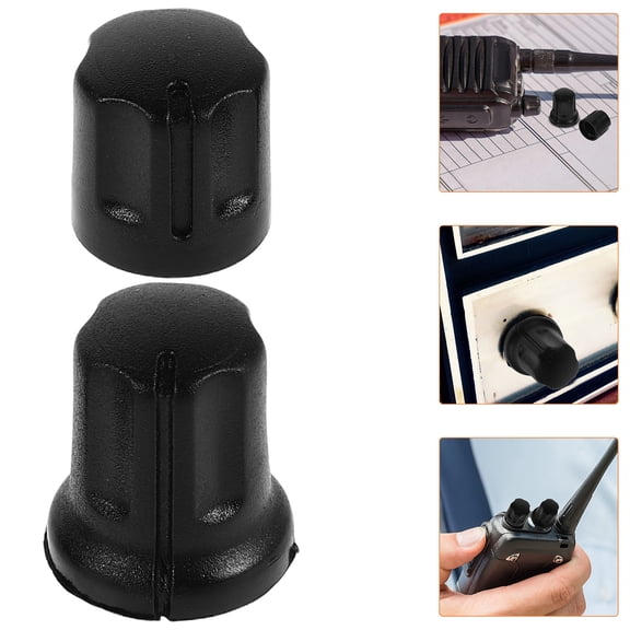 HINTRMENT 2Pcs Round Black Plastic Volume Control Knobs for Radio Volume Control Knobs and Effect Pedal Knobs