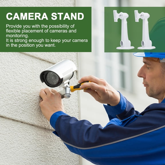 HINTRMENT 2Pcs Sturdy White Aluminium Alloy Cctv Camera Bracket Wall Mounted for Outdoor Tree Use