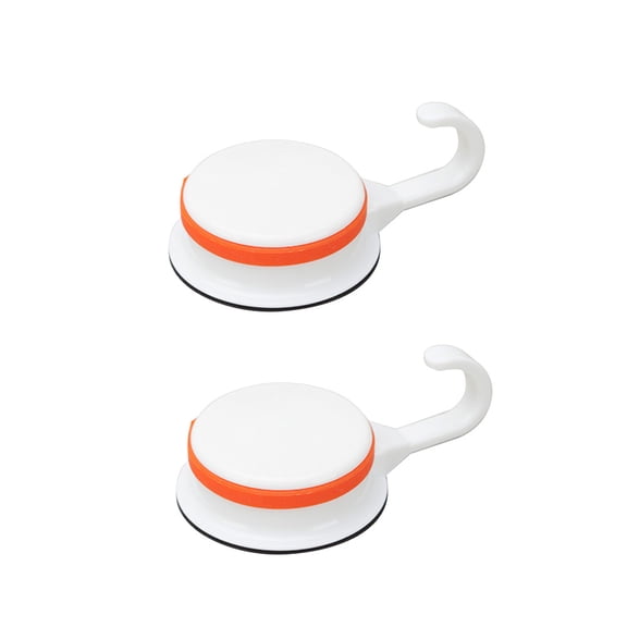HINTRMENT 2 Pcs Reusable Suction Cup Hook for Bathroom Wall Towel Holder White