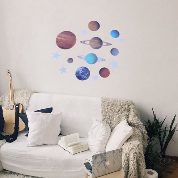 HINTRMENT 2Sheets Set 3D Square PVC Wall Stickers Glowing in the Dark for Children Bedrooms 6x6in