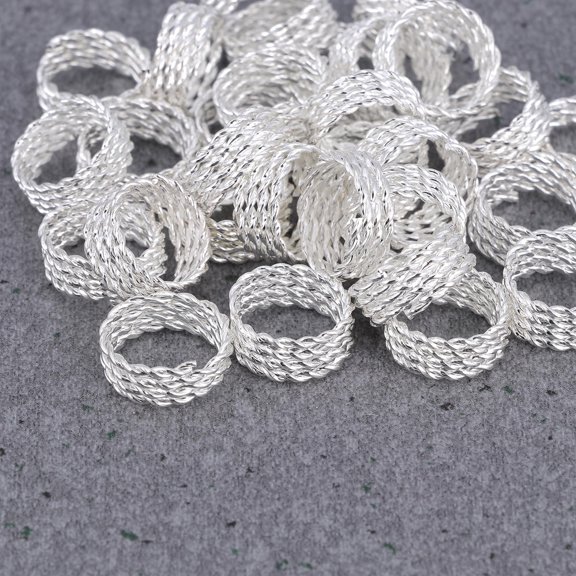 HINTRMENT 30Pcs Hair Braids Accessories Plated Silver Dreadlocks Rings for Secure Hair Extension Use