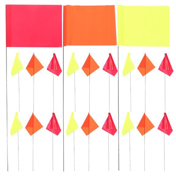 HINTRMENT 30pcs Yard Marking Flags with Steel Wire Pvc for Lawn and Yard