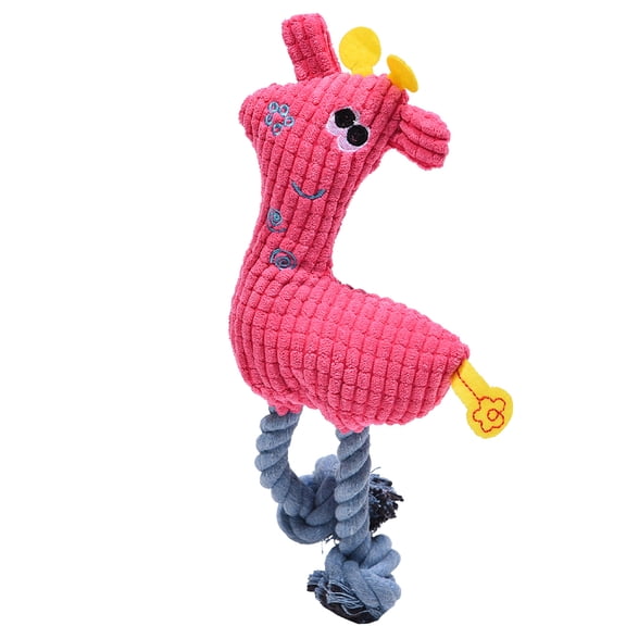 HINTRMENT 3Pcs Deer Shape Plush Dog Squeaky Toy for Indoor Play and Training Chewing Plaything