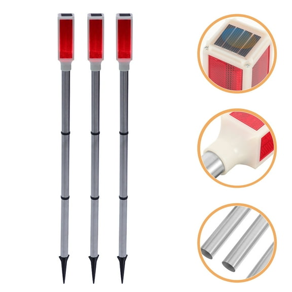 HINTRMENT 3Pcs Flashing Signal Light Lights Cylinder Waterproof For Garden Homeowners 10.5 In