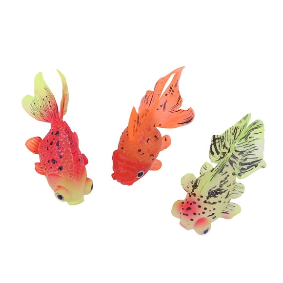 HINTRMENT 3Pcs Natural Style Silicone Fish Tank Landscape Decoration 3.5*1.9*1.0in